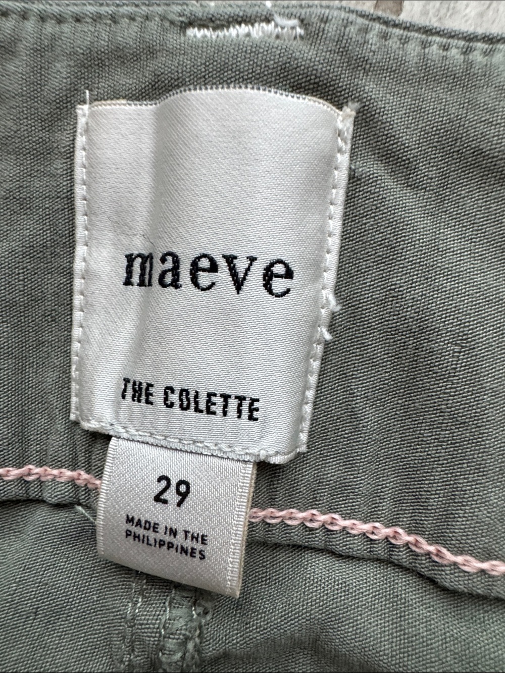 Maeve The Collette Sage Green Wide Leg Pants with Contrasting Stitch - Picture 2 of 12